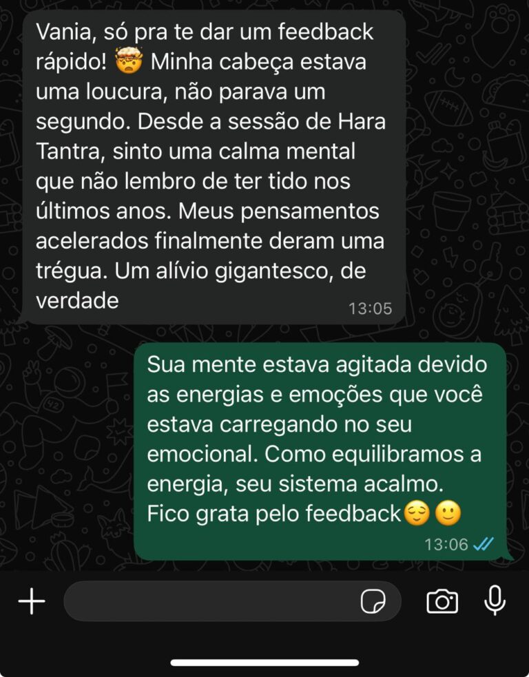 Depoimento da Sessão Hara Tantra