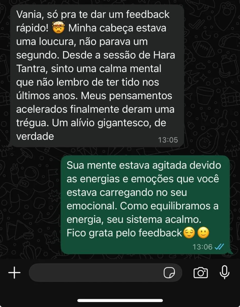 Depoimento da Sessão Hara Tantra